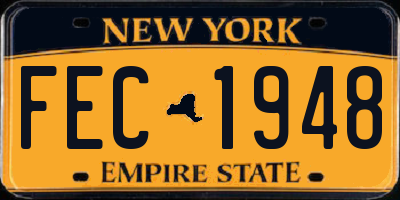 NY license plate FEC1948