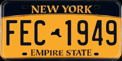 NY license plate FEC1949