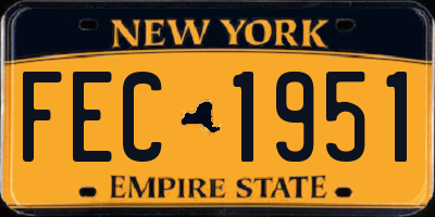 NY license plate FEC1951