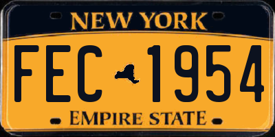 NY license plate FEC1954