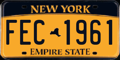 NY license plate FEC1961