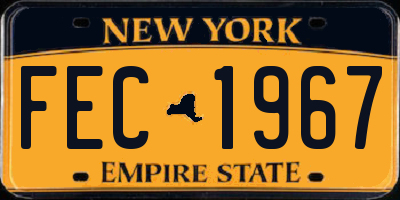 NY license plate FEC1967