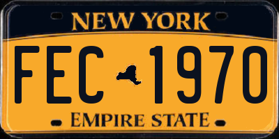 NY license plate FEC1970