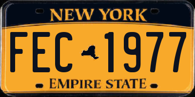NY license plate FEC1977