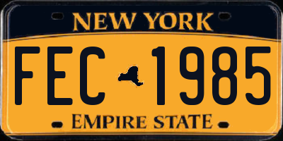 NY license plate FEC1985