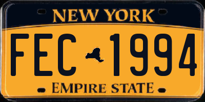 NY license plate FEC1994