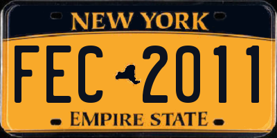 NY license plate FEC2011