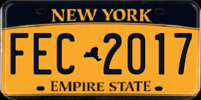 NY license plate FEC2017
