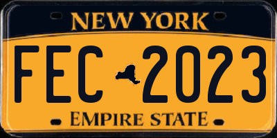 NY license plate FEC2023
