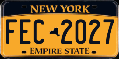 NY license plate FEC2027