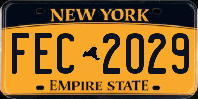 NY license plate FEC2029