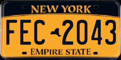 NY license plate FEC2043