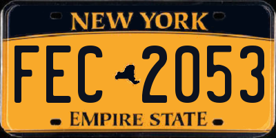 NY license plate FEC2053