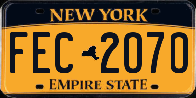 NY license plate FEC2070
