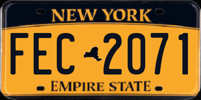 NY license plate FEC2071