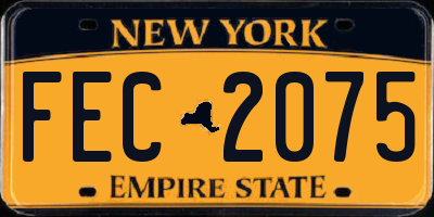 NY license plate FEC2075