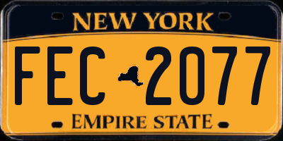 NY license plate FEC2077