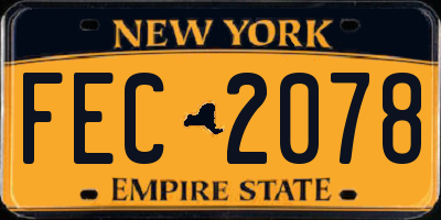 NY license plate FEC2078