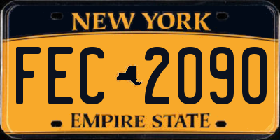 NY license plate FEC2090