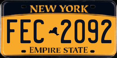 NY license plate FEC2092