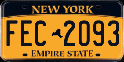 NY license plate FEC2093