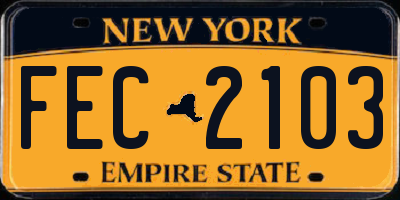NY license plate FEC2103