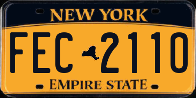 NY license plate FEC2110