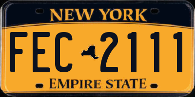 NY license plate FEC2111