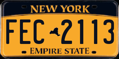 NY license plate FEC2113
