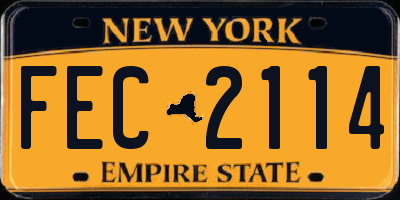 NY license plate FEC2114