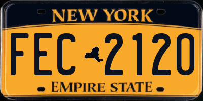 NY license plate FEC2120