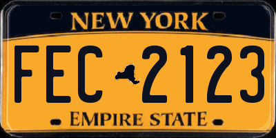NY license plate FEC2123