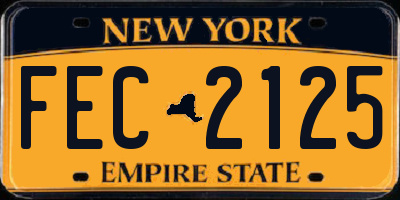 NY license plate FEC2125