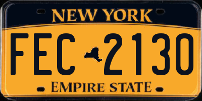 NY license plate FEC2130