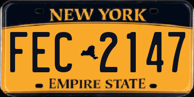 NY license plate FEC2147