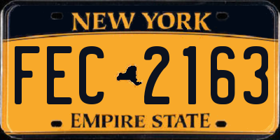 NY license plate FEC2163