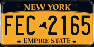 NY license plate FEC2165