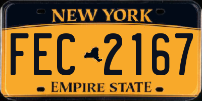 NY license plate FEC2167