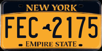 NY license plate FEC2175