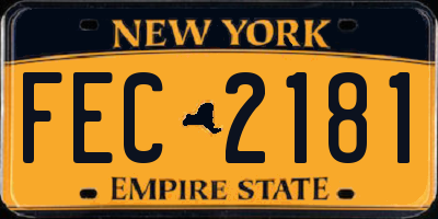 NY license plate FEC2181