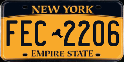 NY license plate FEC2206