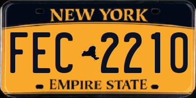 NY license plate FEC2210
