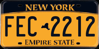 NY license plate FEC2212