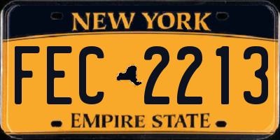 NY license plate FEC2213