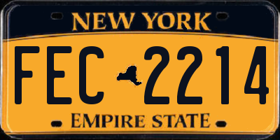 NY license plate FEC2214