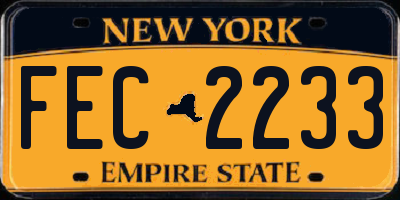 NY license plate FEC2233