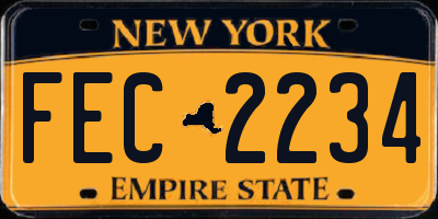 NY license plate FEC2234