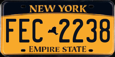 NY license plate FEC2238