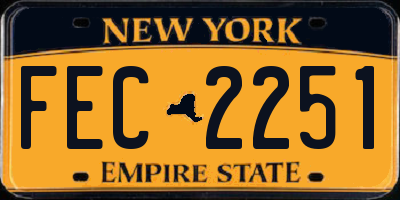 NY license plate FEC2251