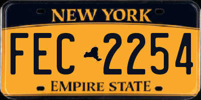 NY license plate FEC2254